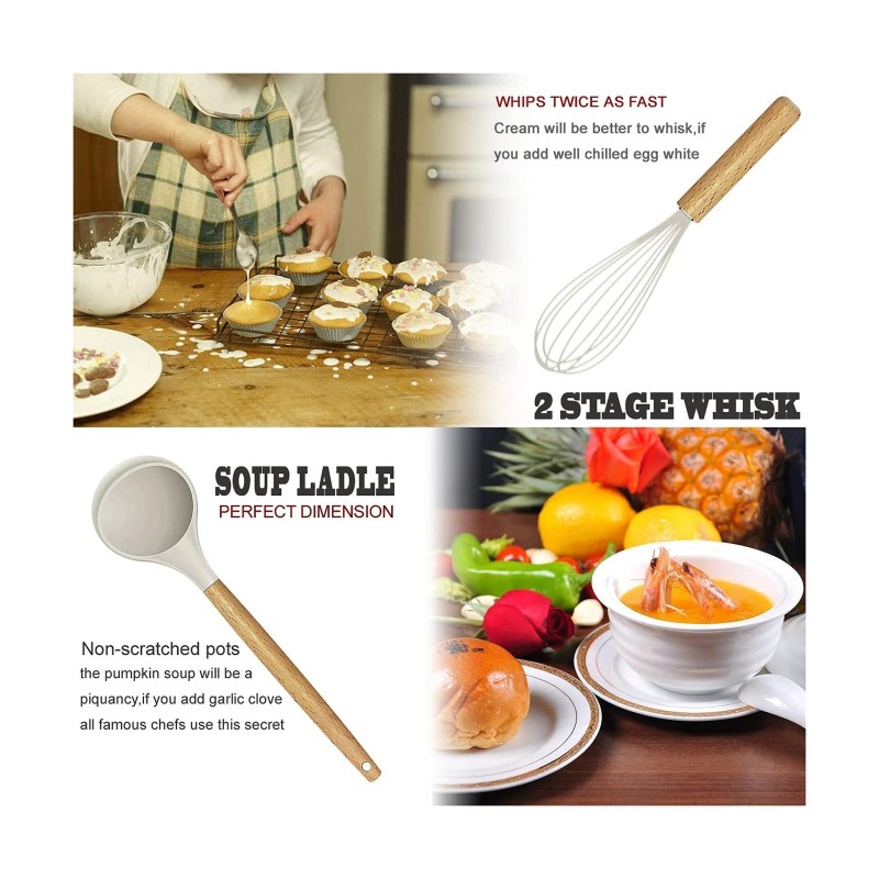BESTZMWK Kitchen Utensils Set- 35 PCs Cooking Utensils with Grater,Tongs,