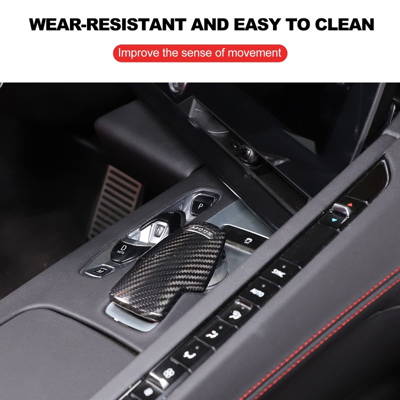 Daeiclru Real Carbon Fiber Gear Shift Knob Head Cover Compatible