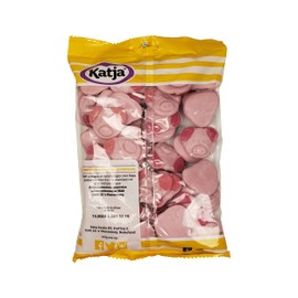 Katja Vegan Sweet Soft Gummies with Real Fruit Juices in Pig Faces (Biggetjes) 500 grams