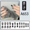 SEMTIM Nail Tips, 24 Pieces, Medium, Short, Round False Nails,