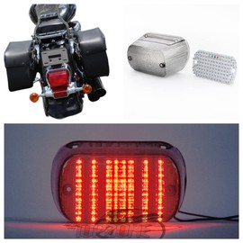 TOPZONE Compatible for Suzuki Motorcycle VL800 Intruder Volusia 2001;2002;2003;2004; LED Brake Tail light Rear Lamp Integrated Turn Signal Idicator (4. LED Taillight+6 Flash+ Turn Signal, Smoke)