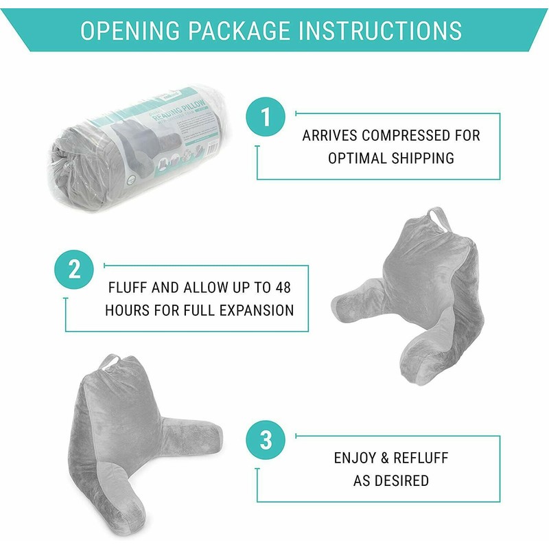 Milliard Reading Pillow with Shredded Memory Foam, Great as Backrest