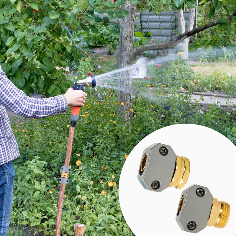 LIULO TOOL Garden Hose Repair Kit, 3 Sets Aluminum Alloy