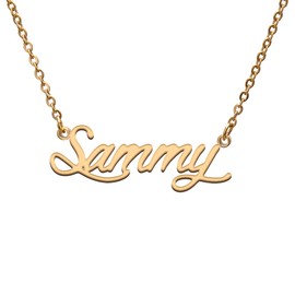 Sammy Name Tag Necklaces for Her His Friends Familys Relationship Memory Jewelry Gift
