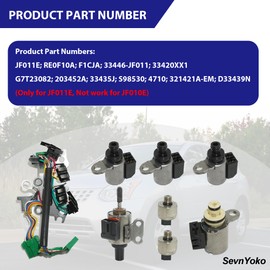 JF011E RE0F10A CVT Transmission Solenoid Kit Compatible with 2009-2012 Altima Rogue Sentra, 2007-2012 Caliber | Replace OE 33446-JF011, 203452A, 33435J | 8-Piece Valve Body Kit
