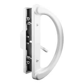 Prime-Line MP1225 Mortise Style Sliding Patio Door Handle Set - Replace Old or Damaged Door Handles Quickly and Easily – White Diecast, Non-Keyed, Fits 3-15/16 in. Hole Spacing (1 Set)