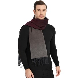 Novawo - Bufanda de lana para hombre, cálida y suave, larga bufanda de invierno, Navywine, Talla única