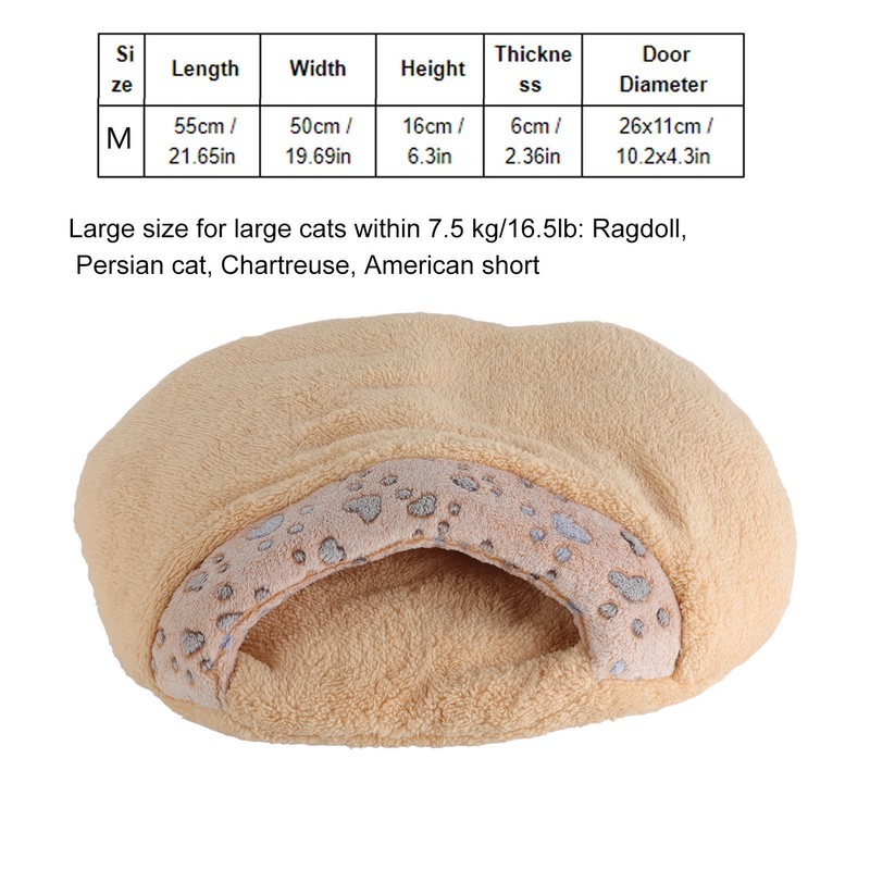 Hooded Cat Bed Thick Soft Comfortable Self Warming Cat Sleeping