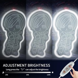 Anime Neon Sign, Brithtness Adjustabel Residet Evil Neon Light, Leon lED Signs, Residet Evil LED Light Signs, Wall Decoration for Game Room,Man Cave, Gifts for Gamer, kids, girls, Game Fans Gift
