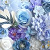 ASTRYAS Blue Artificial Flowers Combo Fake Roses Silk Peonies Flowers