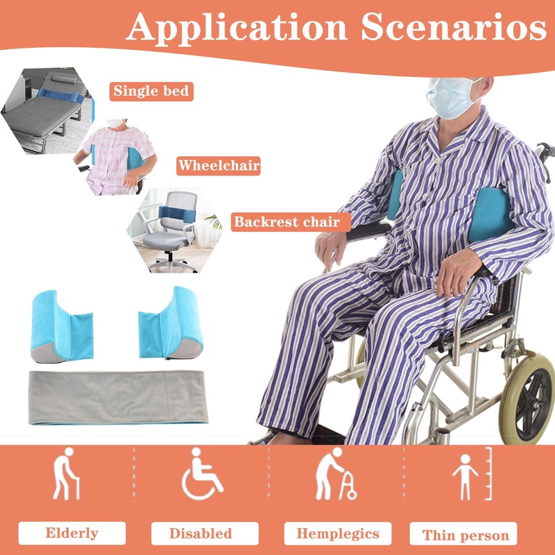 AUSTYLCO Wheelchair Lateral Support Cushion, Blue, Modern Style, Pillow Back,