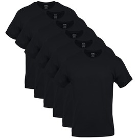 Gildan Men's Crew T-Shirts, Multipack, Style G1100, Black (6-Pack), Small