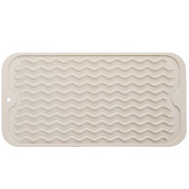 MicoYang Silicone Dish Drying Mat for Multiple Usage,Easy clean,Eco-friendly,Heat-resistant Silicone Mat for Kitchen Counter,Sink,Bar,Bottle,or Cup Tapioca S 12 inches x 6 inches