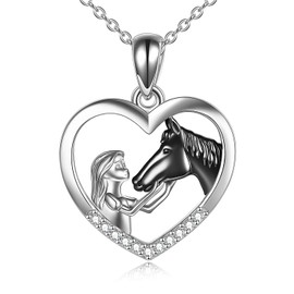 YFN Horse Pendant Necklace Sterling Silver Women with Horse Gift for Women