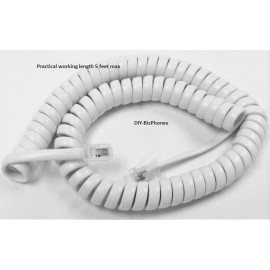 DIY-BizPhones-AT-T-Trimline Bright White 9Ft Handset Cord AT&T Trimline Phone CL2909 Princess Curly