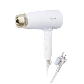 Tescom TD560A-W Dryer, Protected Ion, Equipped with Care Mode, Speed Up Hood Included, Cold and Hot Air, Large Airflow, Lightweight, Foldable, Easy to Remove Plug, White