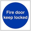 V Safety Fire Door Keep Locked Sign - 100 mm