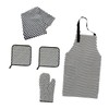 LIFKOME 5pcs Adjustable Cotton Canvas Apron Set Pockets for Kitchen