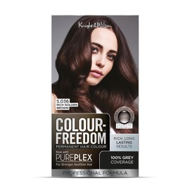 Colour Freedom Rich Golden Brown Permanent Hair Colour. Formulated with PurePlex to Protect, Restore and Nourish. 100% Grey Coverage. 5.036 Rich Golden Brown by Knight & Wilson