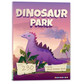 Yakison Sticker Book for Kids - 230+ Dinosaur Stickers & 8 Scenes Dinosaur Park - Side by Side Sticker Activity Book - Fun Scenes Reusable Sticker Books - Great for Boys & Girls Ages 2-4 4-8