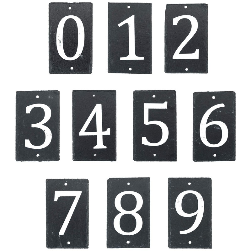 Number 7-14.5 x 9cm Natural Solid Slate House Number Plaque
