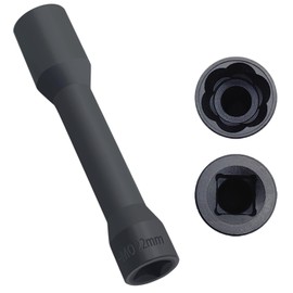 JEUCLEL 22mm Extra-long Twist Socket, 12.5 mm 1/2 inch Drive Deep Spiral Profile Socket, Screw Extractor, Wheel Nut Remover - Rusted & Strip & Stripped & Stuck Locking Nut Removal Tool