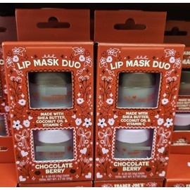 Trader Joe Lip Mask Duo Chocolate Berry 0.7oz 20g (Two Boxes)