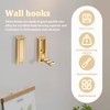 Wshxjzyay 4pack Gold Foldable Wall Hooks, Folding Coat Hooks Wall