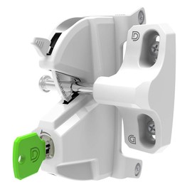 D&D Technologies LL3PWAWT LokkLatch Plus, Locking Privacy Gate Gravity Latch, Key Lockable on Both Sides of Gate, for Metal, Wood, and Vinyl Fences, White
