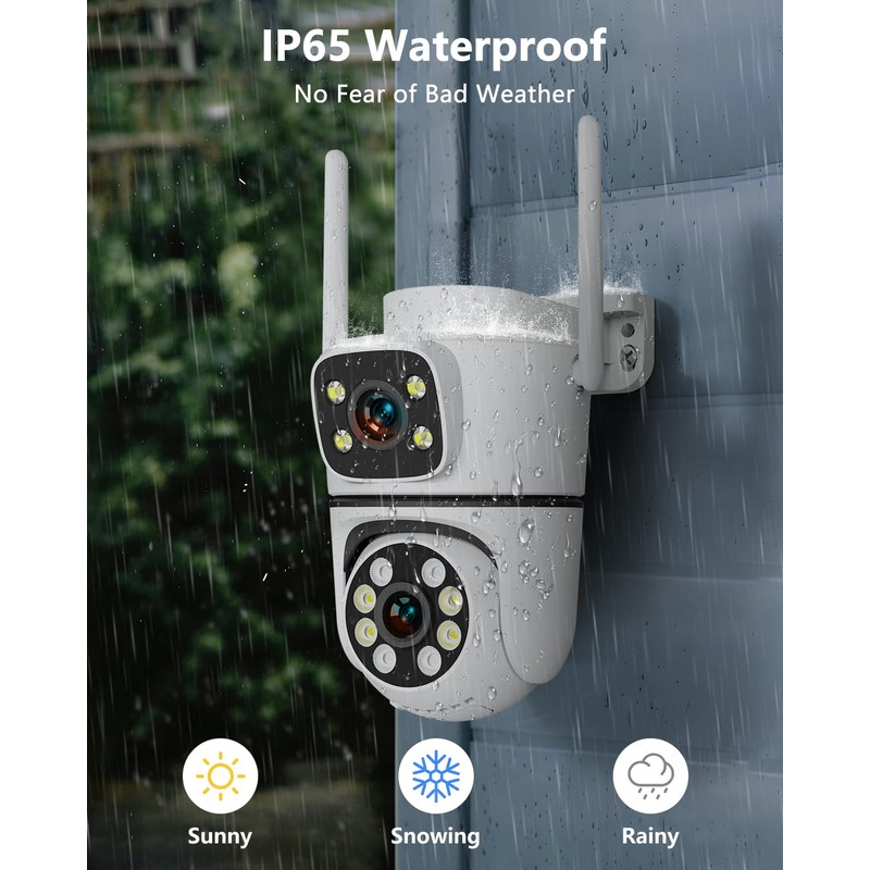 5MP Dual Lens WiFi Security Camera Outdoor Wireless Camera PT