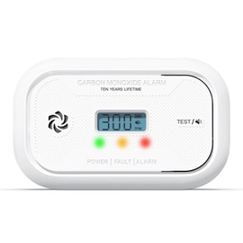 Ecoey Carbon Monoxide Detectors 10 Year Battery, Carbon Monoxide Alarm Mounted in Wall or Placed on Desktop, CO Detector with Digital Display, Carbon Monoxide Detector for Home and Kitchen 1 Pack