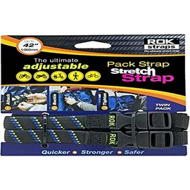 ROK Straps Motorcycle Adjustable Luggage Strap - Black/Blue/Green - 16mm - ROK305