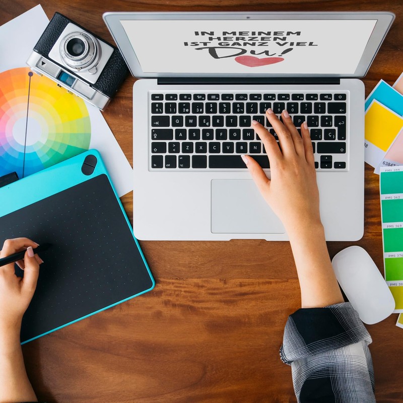 Heart Magnet Round with Saying In Meinem Herzen ist ganz