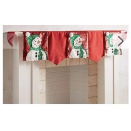 Pier 1 Imports Christmas Snowman Red Mantel Scarf NWT