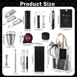 Retisee 6 Set Men Prizes for Baby Shower Party with Beer Shots Bottle Opener Pens Tape Measure Towels Magnetic Pickup Device Flashlights Nail Clipper Set Utility Knives Gift for Bachelor(Classic)