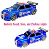 Friction Powered Police Car Toy Rescue Vehicle with Lights and