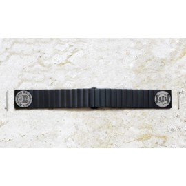 NICKSTON Germany Symbols Engraved Band Compatible with Garmin Venu 2 Vivoactive 4 and Forerunner 255 Music Black Stainless Steel Strap B-DES (6" (152mm) Wrist Size)