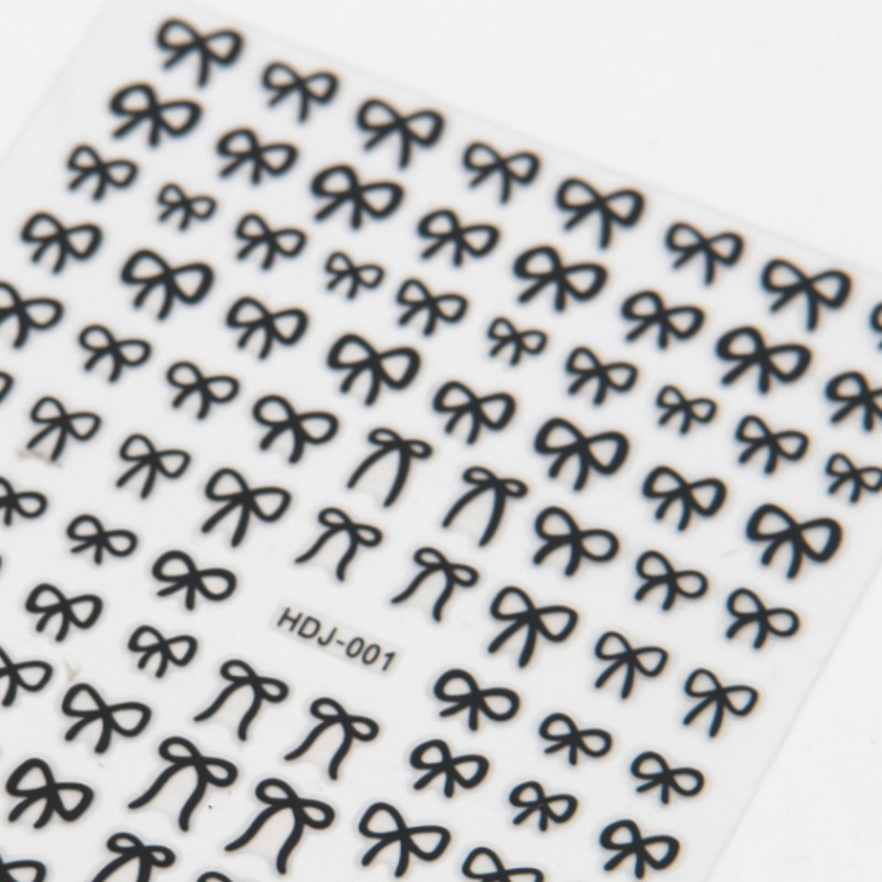 Parabro Ribbon Nail Stickers Black
