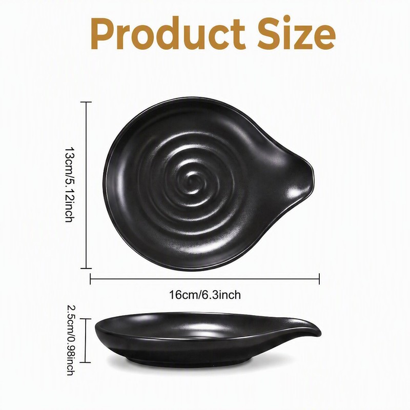 Ceramic Spoon Rest, 16x13x2.5cm Ceramic Spoon Rest with Spiral Design,