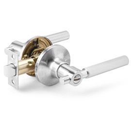 ANNFUZ Privacy Door Handle Lever Without Key,Interior Door Lever with Emergency Access,Reversible keyless Lever for Right & Left Side,Perfect for Bathrooms and Bedrooms