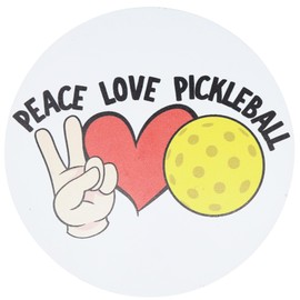 Peace Love Pickleball Magnetic Car Decal, Decorative Magnets for Refrigerator or Whiteboard, Gift for Sports Players, 5 Inches
