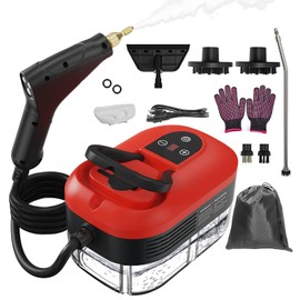 Steam Cleaner for Home, 15s Heat-Up, 1.2L Water Tank, 6-Level Adjustable Handle, Handheld Steam Cleaner for Car Detailing, Dirt, Furniture, Couch, Floor Tile, Bathroom, Bed Bugs, 9Pcs Accessories