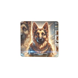 Wooden Fridge Magnet German Shepherd Design with Vibrant Artwork and Details (mag-kf25-195)