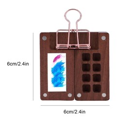 FRAINBOWZ 8 Grid Mini Portable Watercolor Palette with Clip, Wooden Mini Paint Palette Artist Palette Sketchbook Palette 2.4inches