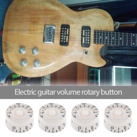 YINETTECH 4pcs Guitar Tone Control Knobs Acrylic Volume Control Knobs 6mm Diameter Shaft Speed Tone Knob for Electric Guitars Bass Replacement Part White