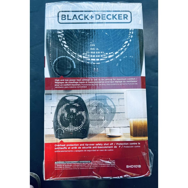 Black+Decker Personal Desktop Heater Black Adj Thermostat, Overheat & Tip