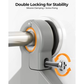 ODesign 3 Tier Height-Adjustable Shower Caddy Hanging Anti-Swing-Over The Shower Head Caddy-Storage Organizer Bathroom Shelves Basket-Silver