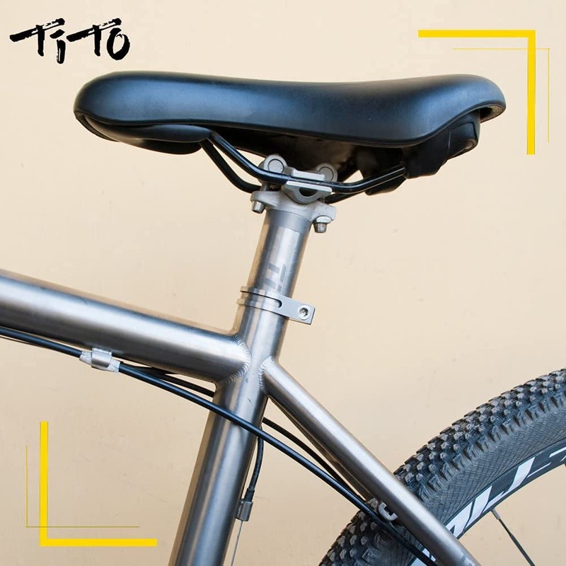 TiTo Bike Seat Post Clamp,Titanium Alloy Quick Release Clamp Tube