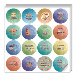 Creanoso Bored Animal Sayings Stickers - Sloth Theme (10 Sets X 16 Designs) – Sticker Card for Kids – Awesome Stocking Stuffers Gifts for Boys & Girls – Classroom Home Rewards Enticements