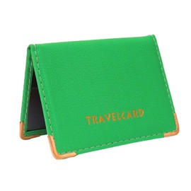 AKH® Genuine Leather Oyster Travel Card Bus Pass Rail Card Holder Wallet Cover Case UK (Green)